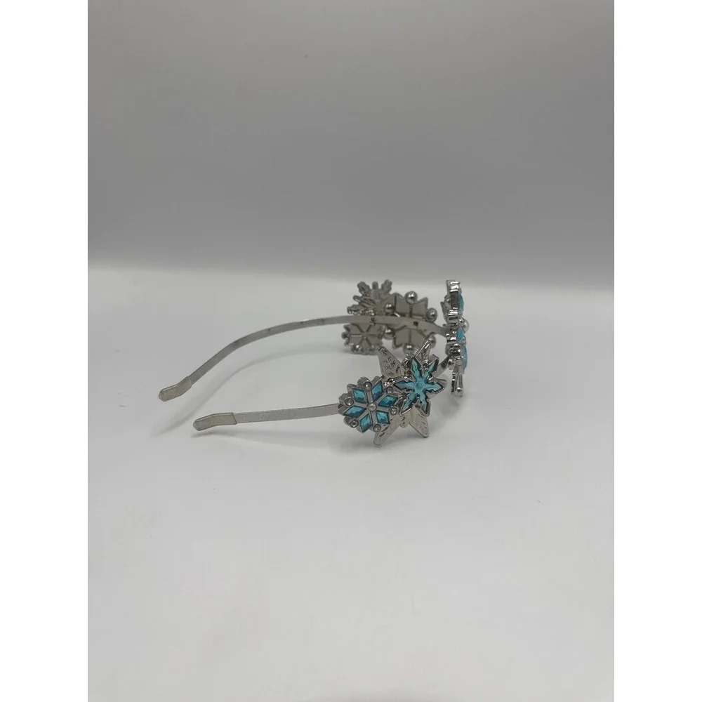 Disney Frozen Elsa Snowflake Tiara Headband Silver Tone Blue Gems Euro Disney